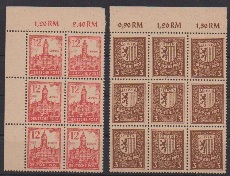 Afscheidsserie op geelachtig papier, tien postfrisse series, deels in eenheden. Mi. 260,-