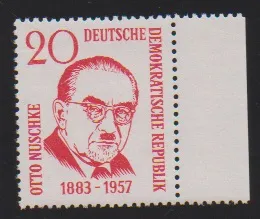 20 Pfg. Nuschke auf seltenem "geripptem Papier" tadellos postfrisch vom Rand, Mi. noch nicht gelistet. Fotoexp. Mayer