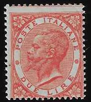 2 L. red-orange mint never hinged, rare in this condition, signed Chiavarello