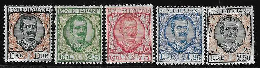 2 Lire, 1923 issue, and 1926 series, each Victor Emmanuel III, mint never hinged, Mi. 230,-