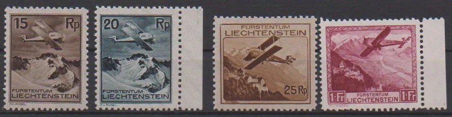Flugpost, vier postfrische Werte inkl. 1 Fr., Mi. 380,-