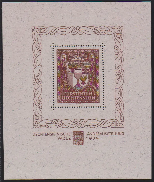 Vaduz-Block ungebraucht (Marke postfrisch), Mi. 1600,-