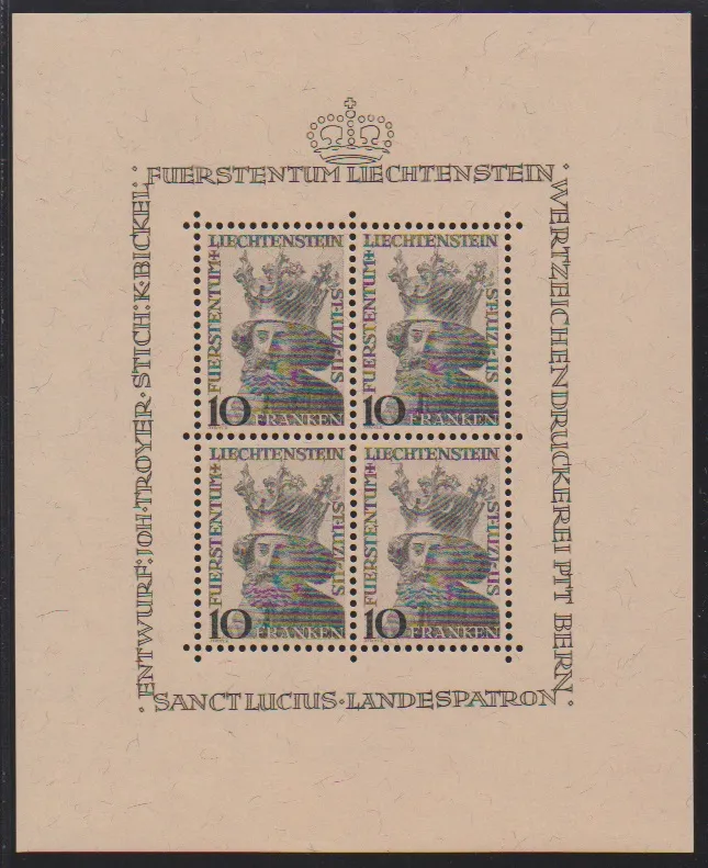 Luzius, postfrischer Kleinbogen, Mi. 300,-