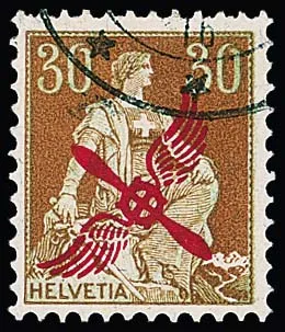 30 C. "Propeller" tadellos mit Eckstempel, Mi. 1400,-