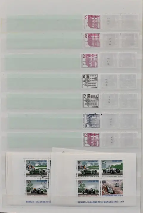 Berlin, 1948/1990, mint and used stock, focus on early years (Mi. up to 1959 alone 4700,-), in three stockbooks. Incl. no. 35/41 used, no. 40/41 in two, 71/73 used, 91/100 mint, except two low values, complete, etc. Mi. total approx. 9500,-