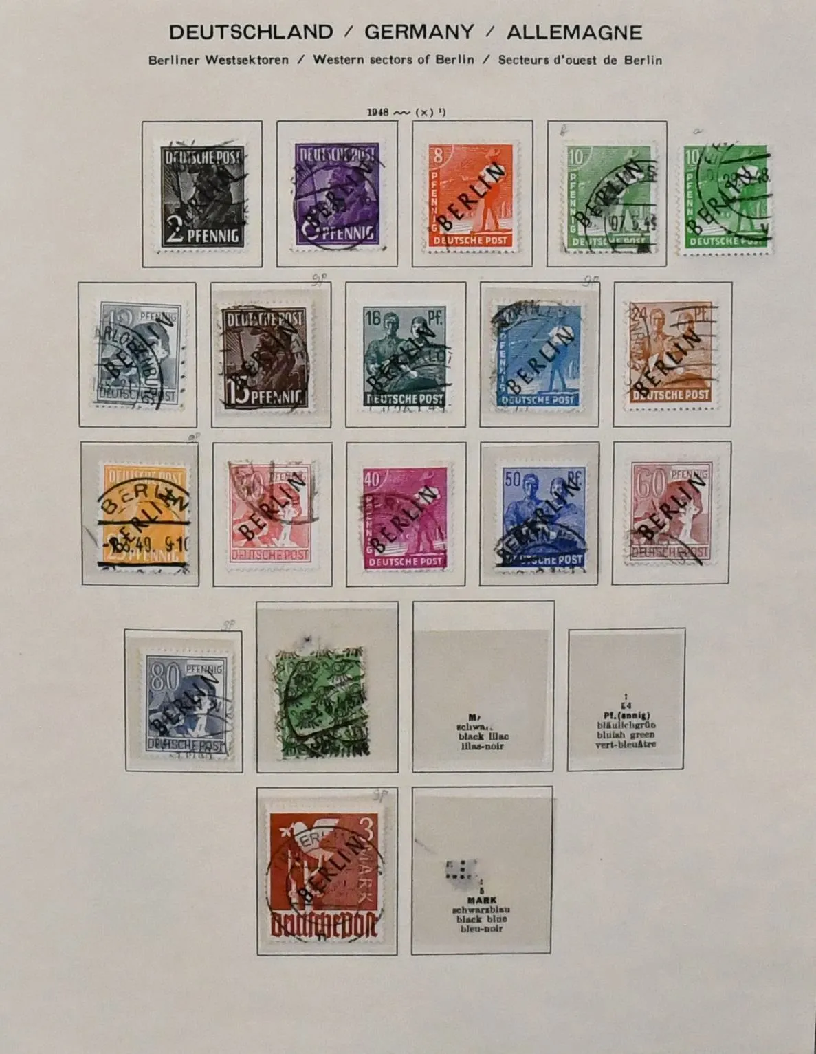 Berlijn, 1948/1990, schone verzameling, tot 1955 meestal gestempeld, met nr. 1/15 gest., betere gekeurd Schlegel BPP, nr. 35/41 gest., van 1950-1990 compleet, incl. nr. 72/79 postfris, 80/87 gest. enz., van 1955-1990 alles postfris compleet, definitieve series deels gespecialiseerd met enkele veldelen, rolzegels enz., in voorbedrukt album. Mi. 4500,-