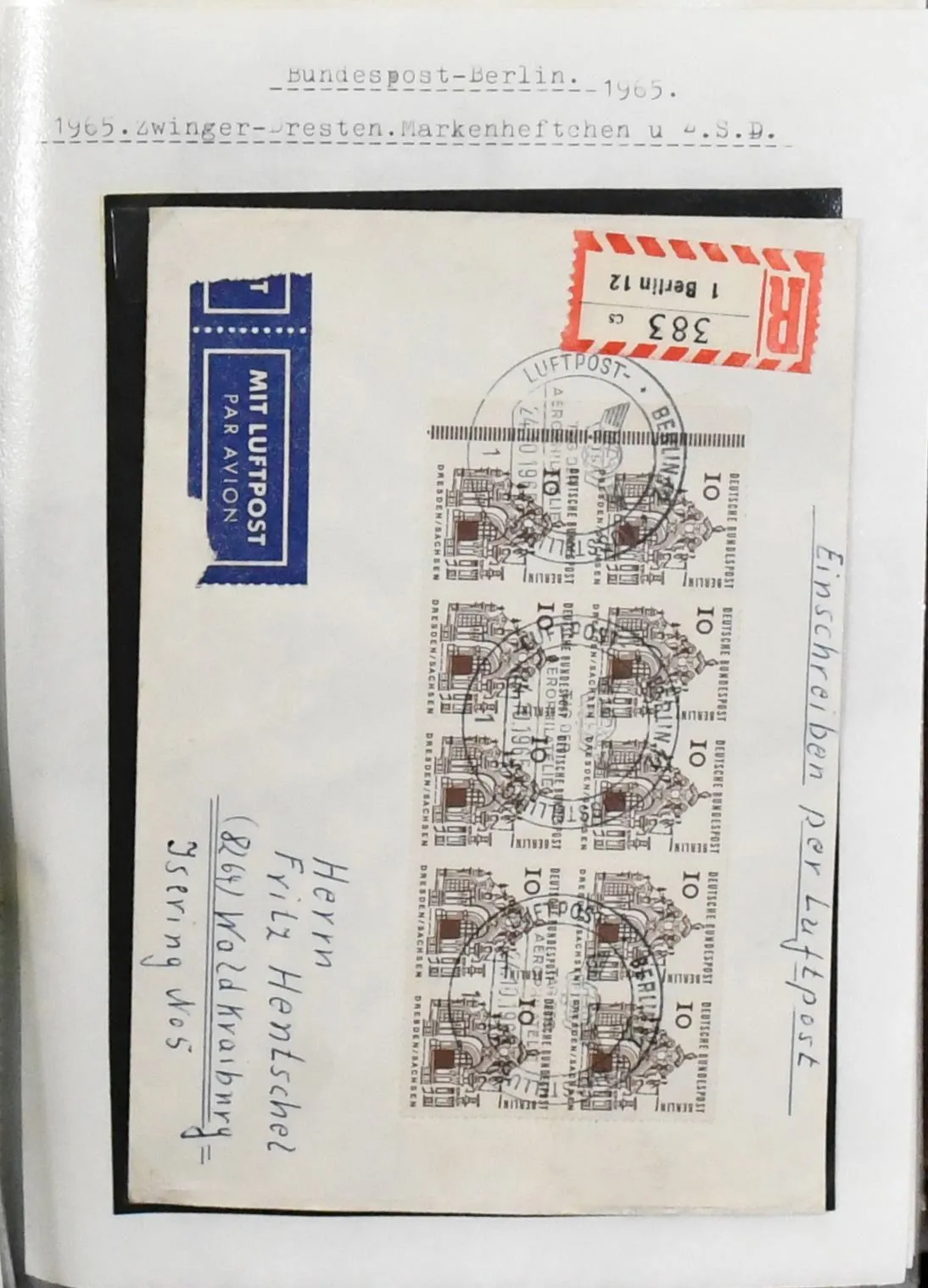 Берлин, 1951/1990, коллекция сцепок, негашёные, гашёные и на письмах, с многими лучшими, в т.ч. S10 гаш., H-Bl. 11B гаш. (Mi. 100,-), H-Bl. 12 на письме,…