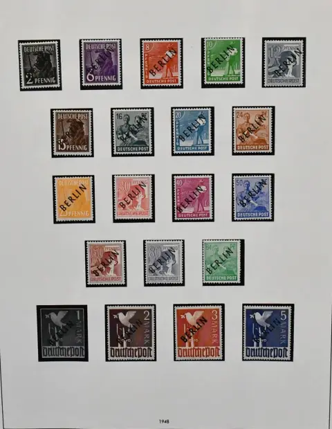 Berlijn, 1948-1970, gemengde verzameling in SAFE voordrukalbum, de voordrukken telkens dubbel en vaak in beide staten verzameld, vanaf gest. nr.…