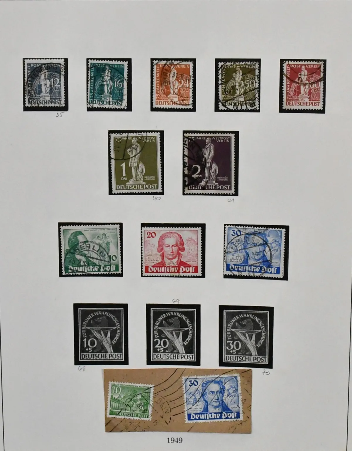 Berlin, 1948-1990, used collection in two Lindner hingeless albums, including some good early issues like UPU and Goethe, complete from 1954, the albums alone are worth the starting price