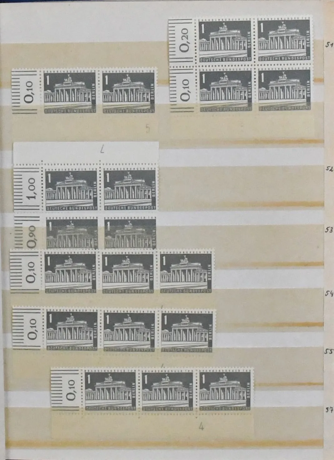 Berlin, printing notes, mint lot with among others 13 times no. 140DZ (Mi. 650,-), 141DZ, 182/83DZ (Mi. 120,-) etc., additionally some All. Bes. not charged. Rare offer