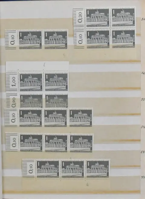 Berlijn, drukvermeldingen, postfris partij met o.a. 13 keer nr. 140DZ (Mi. 650,-), 141DZ, 182/83DZ (Mi. 120,-) enz., bovendien wat All. Bes. niet berekend. Zeldzaam aanbod