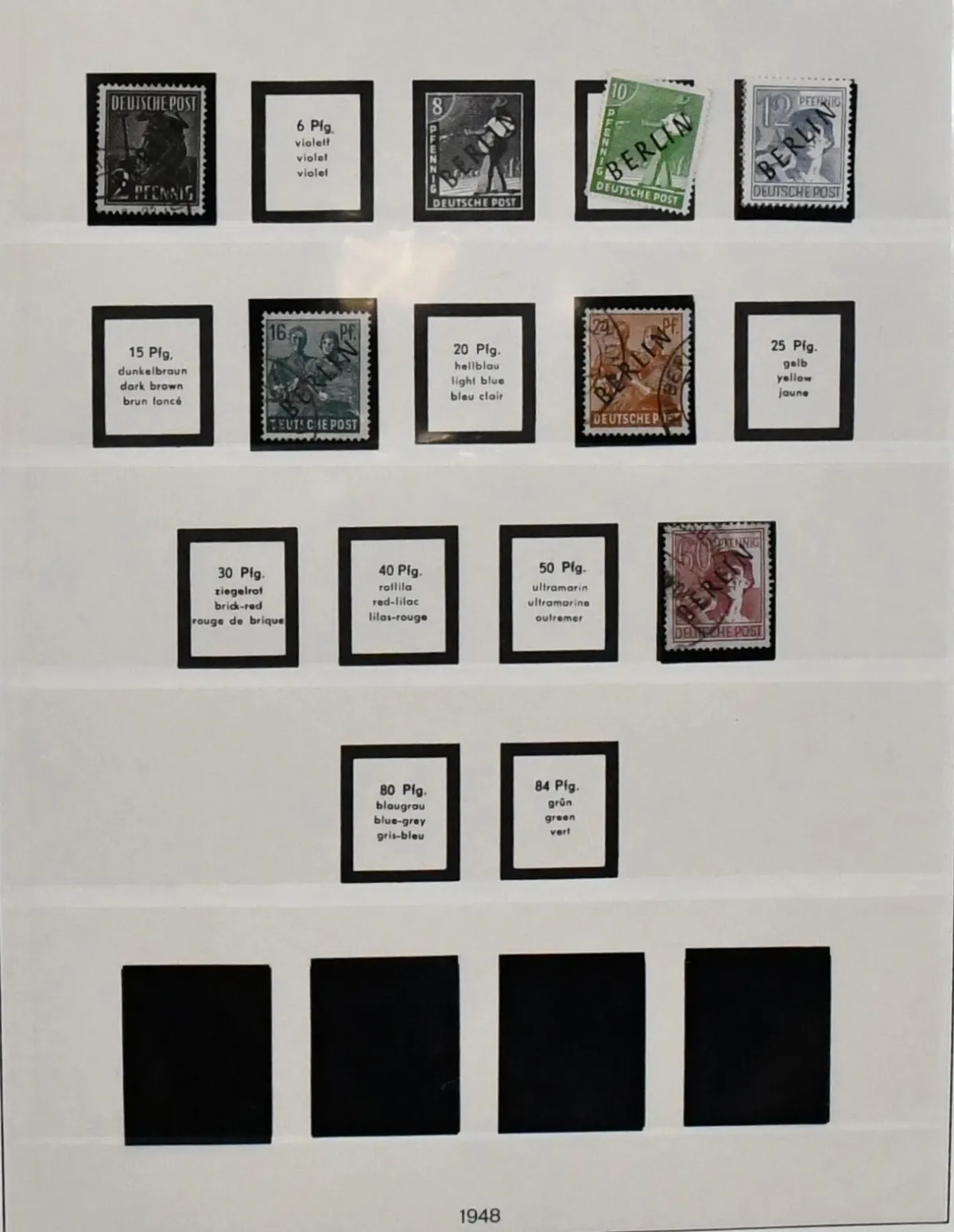 Berlin, 1948/90, collection kept both mint and in parallel used in two as-new Lindner-T pre-printed albums. Including the mint issues with no. 74, 80/81, 88/90, 106/13 etc.,…