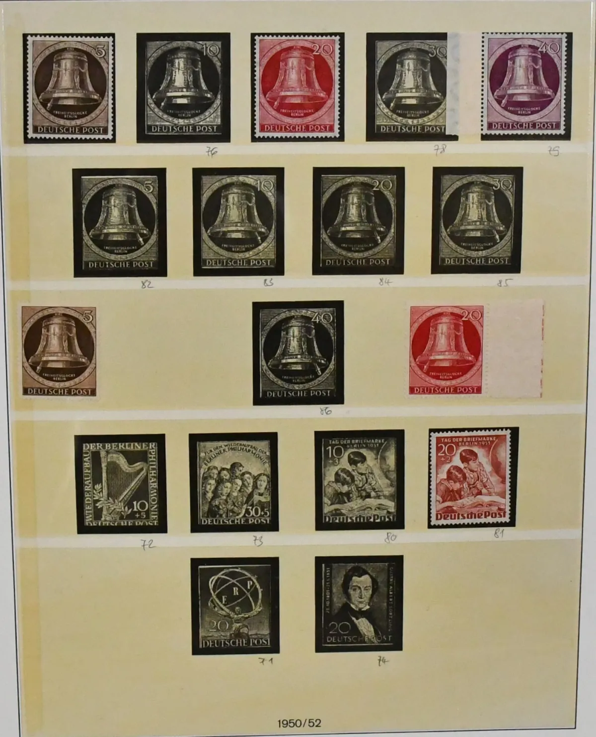 Berlin, 1949-1990, mint collection in two Lindner-T hingeless albums, including some early values, complete from 1956, the albums alone are worth the starting price