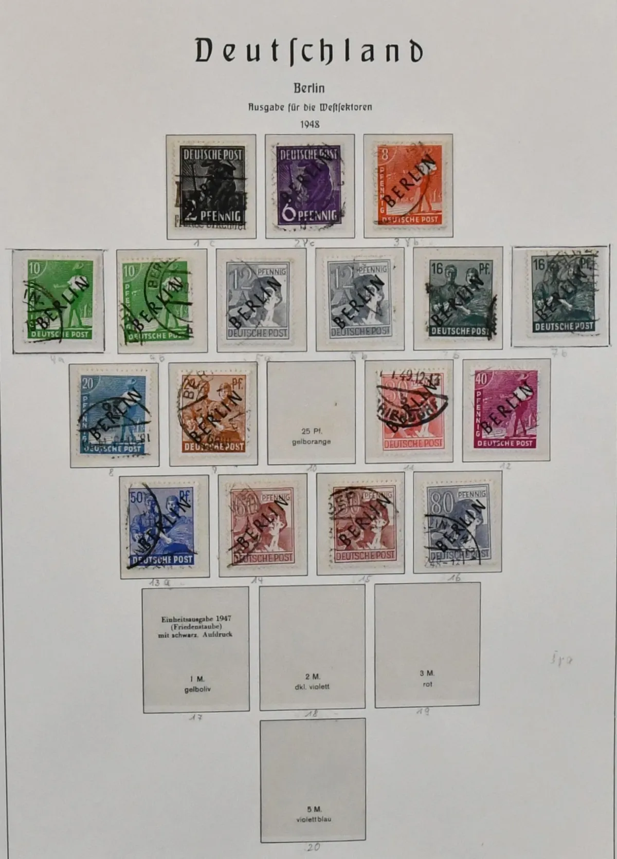 Берлин, 1948/1972, коллекция с круглым штемпелем, начиная с нескольких надпечаток, в альбоме Leuchtturm с формулярами. Включая № 61/63 и т.д., с 1950-1972 уже полная,…