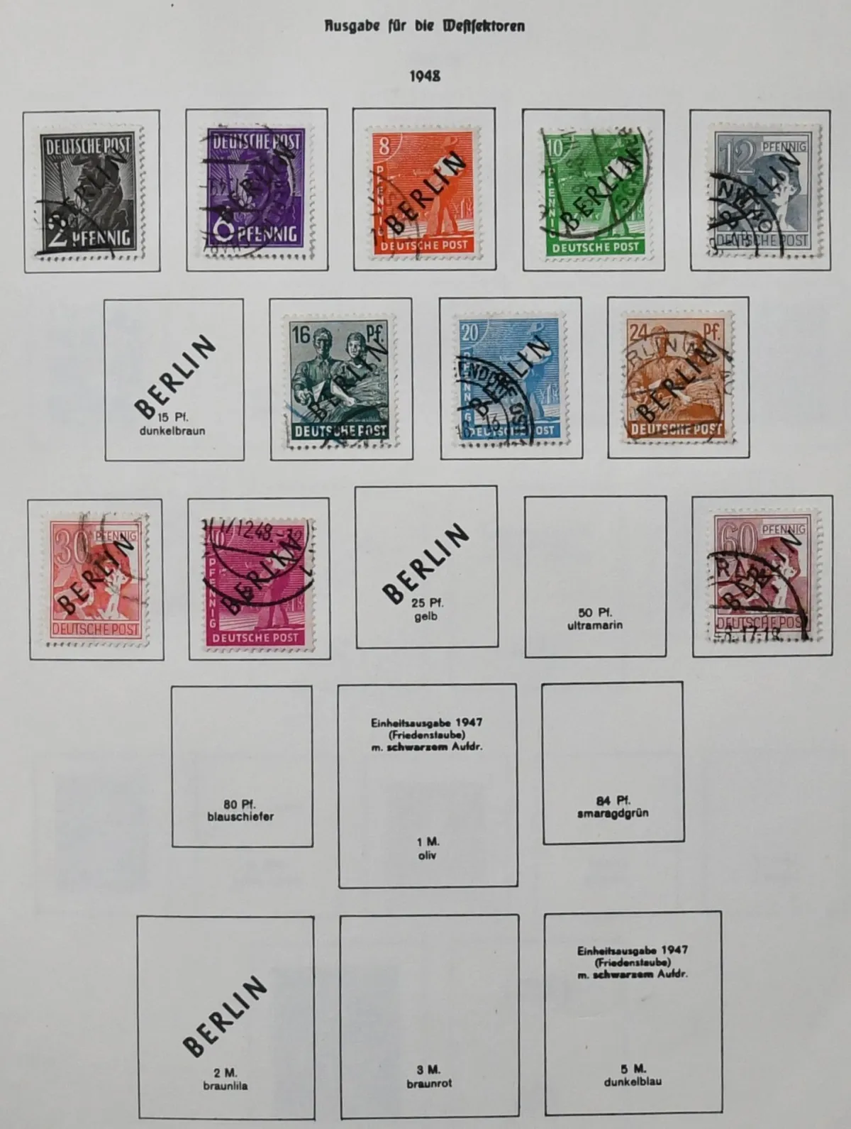 Berlin, 1948-1990, initially cancelled, from mid-1950s mostly mint collection in Leuchtturm pre-printed album, including better early values such as no. 42/60, 64/67, 91/100, 101/5, from 1954 complete. Mi. 1600,-, cheap!