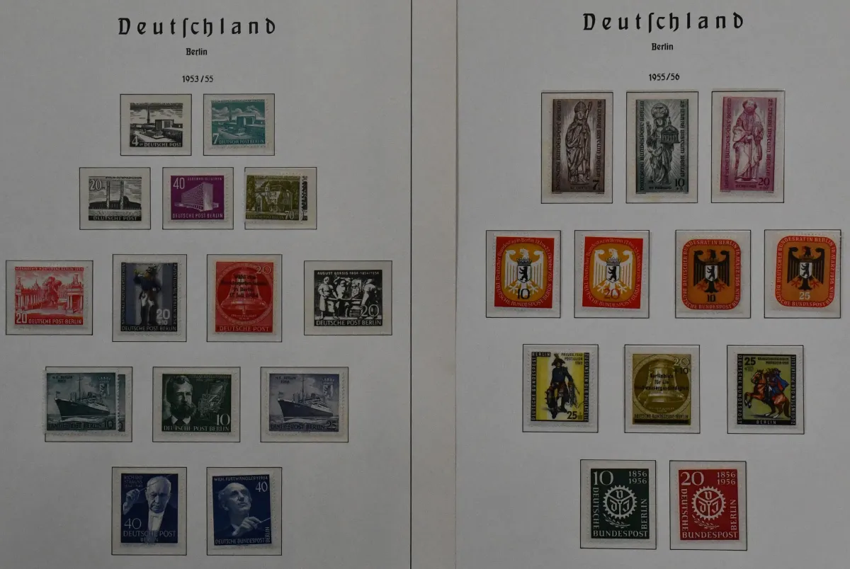 Berlin, 1948/1987, mint collection with no. 71, 80/81, 121/23 etc., from 1955-1987 complete, in Leuchtturm pre-printed album with complete pre-printed text up to 1983. Mi. 1350,-