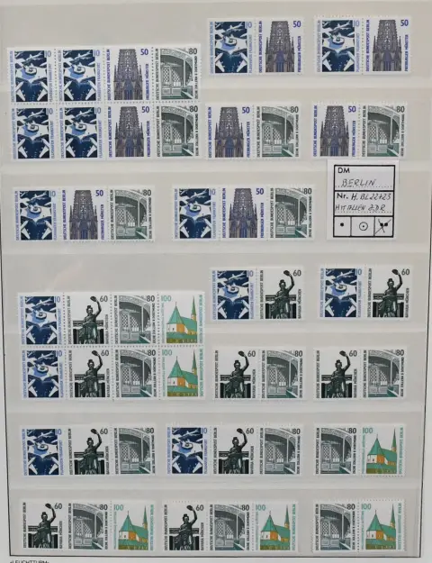 Berlin, sights, lot of se-tenant pairs with W83/96 complete mint never hinged (Mi. 291,-), booklets 22/23 mint and twice each on decorative FDC (Mi. for normal letters 540,-) etc.