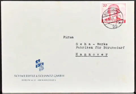 Berlin, small lot of covers from the 1950s, including ERP No. 71 on foreign card with SST from Brussels, Goethe No. 62 in three each EF, No. 74 (Lortzing) EF on SST cover
