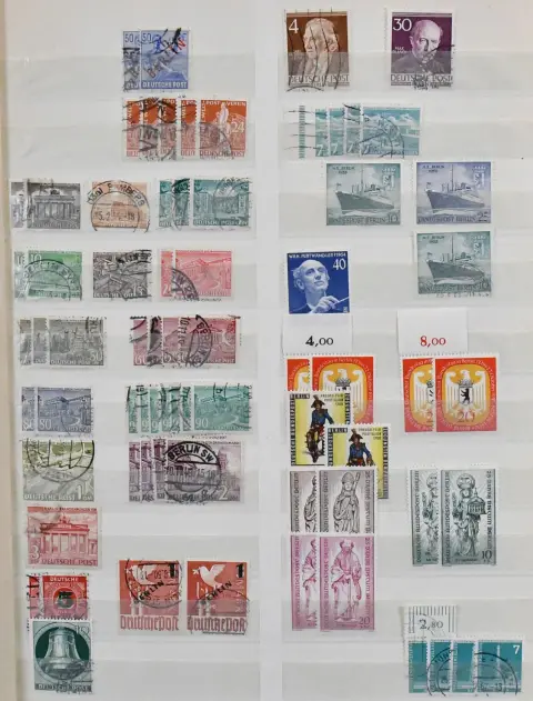 Berlin, 1955/1985, mint never hinged, varied stock with many complete sets, as well as from 1973 a block of four of each issue, in E-book. Mi. 5500,-, plus some used values not calculated