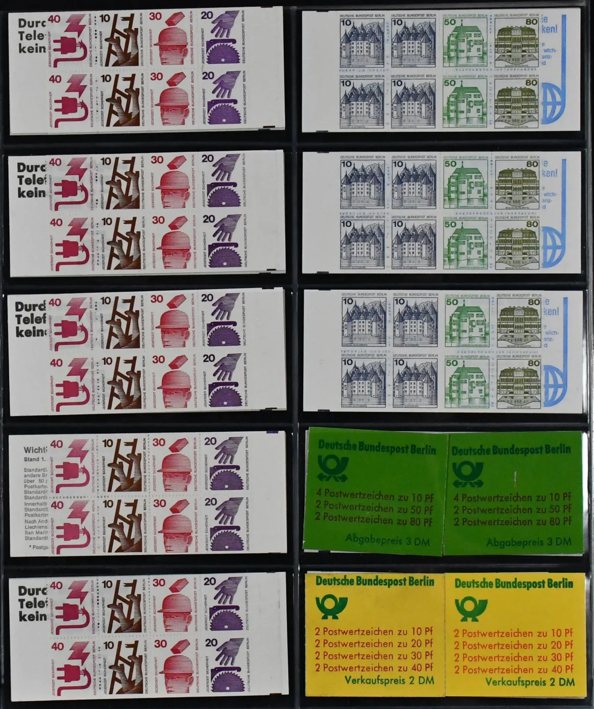 Berlin, Partie von 33 postfrischen Markenheftchen, dabei MH 9 per sieben (Mi. billigst 154,-), MH 12 per vier (Mi. billigst 120,-), MH 13 per zehn (Mi.…