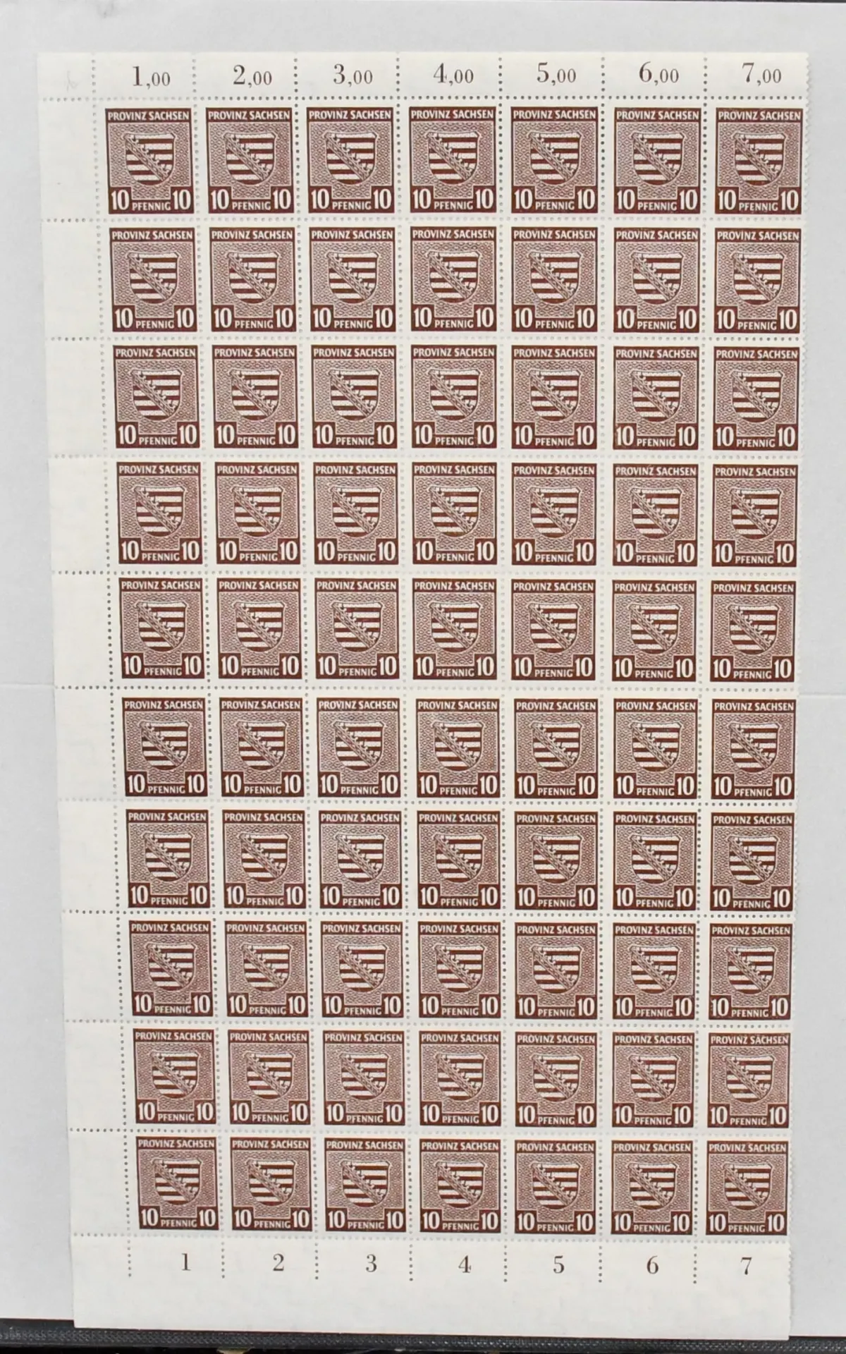 SBZ, No. 78Yby, impeccable mint sheet part of 70 values, each value expertized to the highest degree Dr. Jasch BPP. Mi. 8400,-