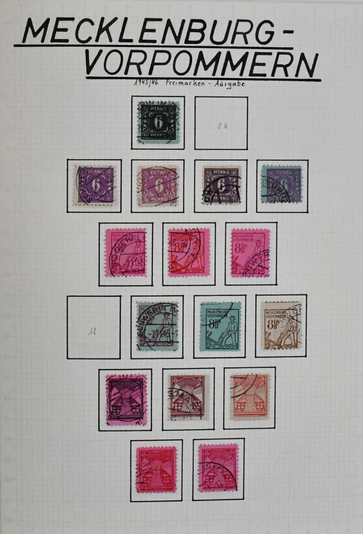 SBZ, 1945/49, almost exclusively used collection with many complete sets, on pre-printed Leuchtturm blank sheets, including No. 20/28, incl. No.…