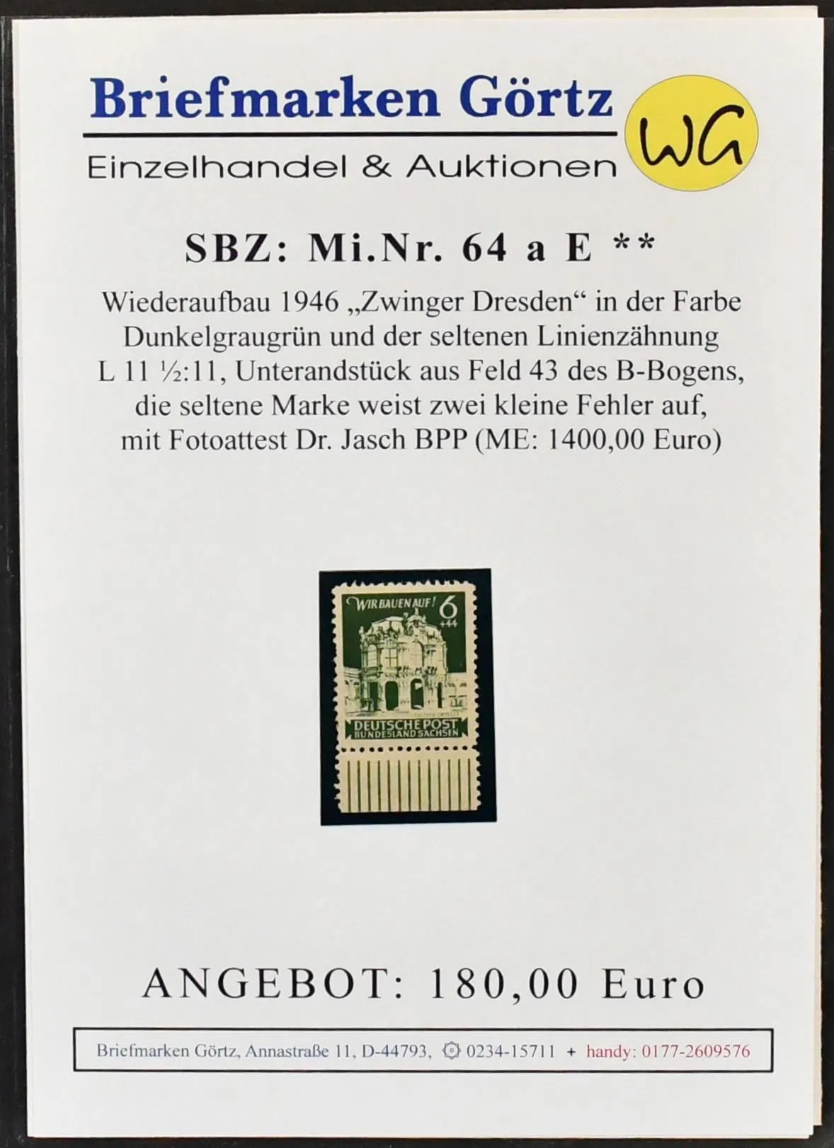 SBZ, Ost-Sachsen, only Mi.-Nr. 64-73, specialised collection in ring binder, with exclusively better issues, all carefully described, including mint...