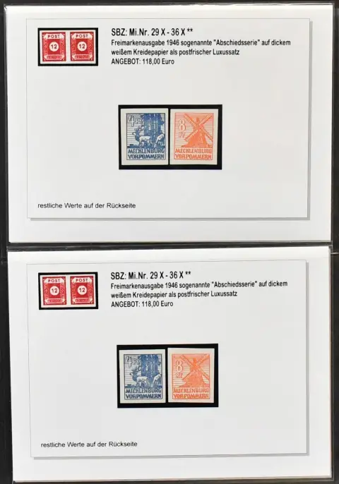 SBZ, MVP, only "farewell edition", Mi.-Nr. 29-40x/y, specialized collection in ring binder, with exclusively better issues, all carefully labeled