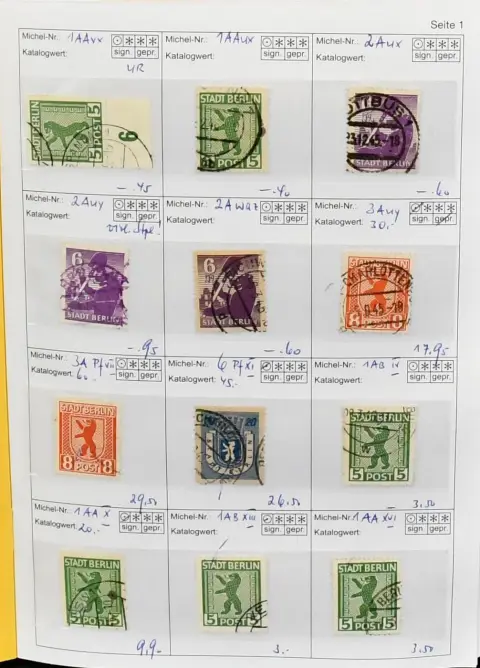SBZ, Mi.-Nr. 1-84, used specialized collection part incl. no. 3AVII, XVII, 6XI, 2AX, IX, VIII, 5AIX, 8xVI, 9d, 9aXXIII, various other PF, 20a, 22a,…