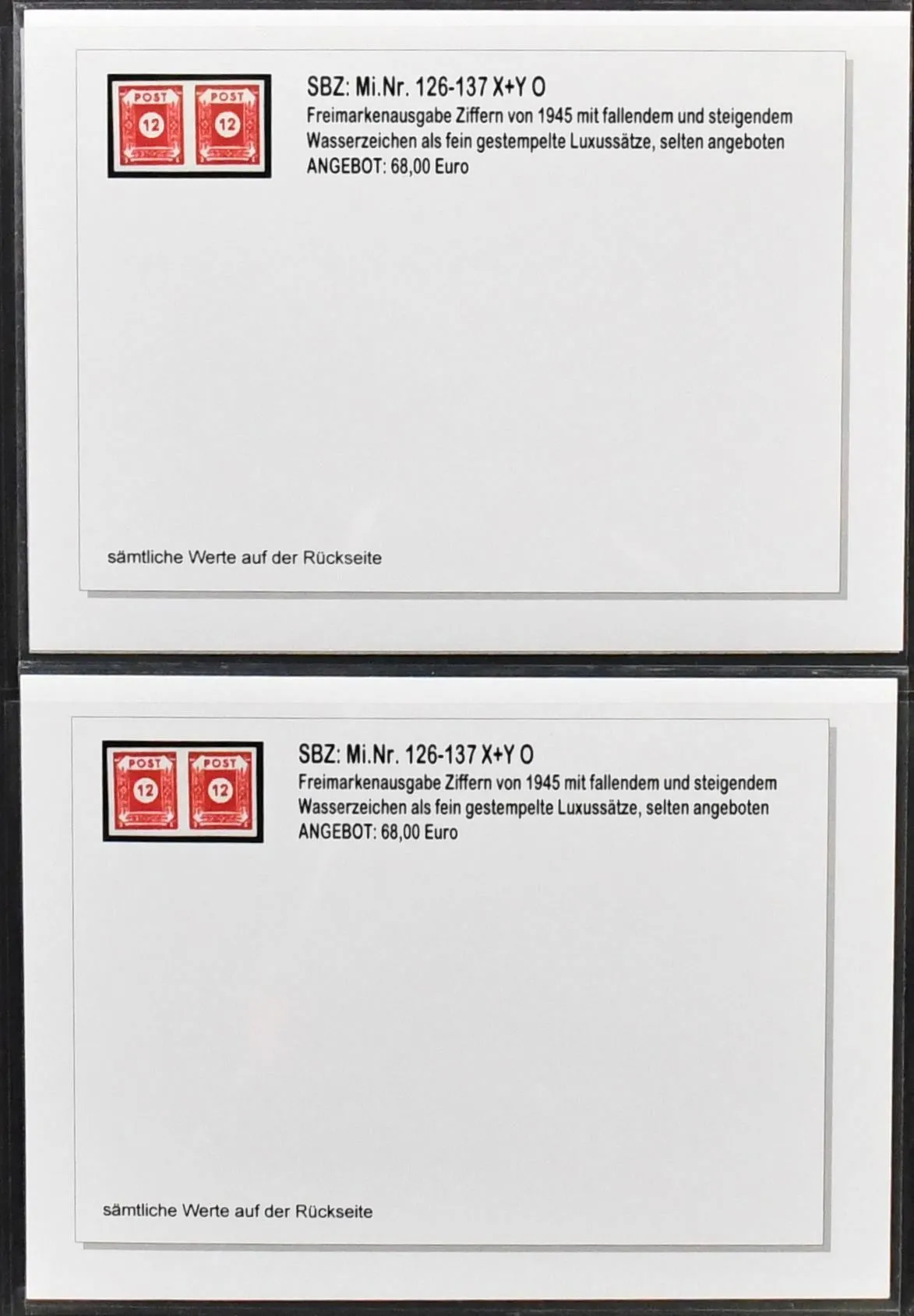 SBZ, only West Saxony, postage stamp issue Mi.-Nr. 126-137, highly specialized collection in ring binder, with exclusively better issues, all carefully…