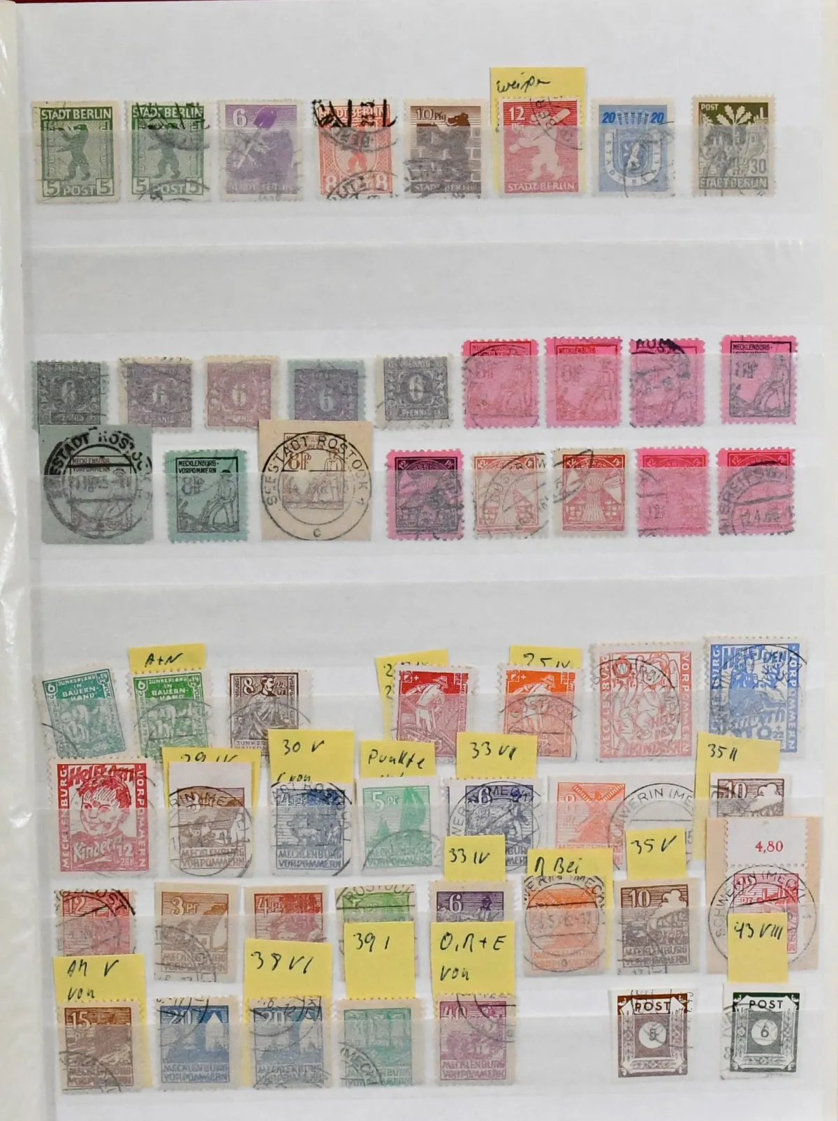 SBZ, 1945/49, used collection with many complete sets from no. 1/19, in album. Including five different values ex no. 23/25a/b, 26/28, 29/40x/y complete…