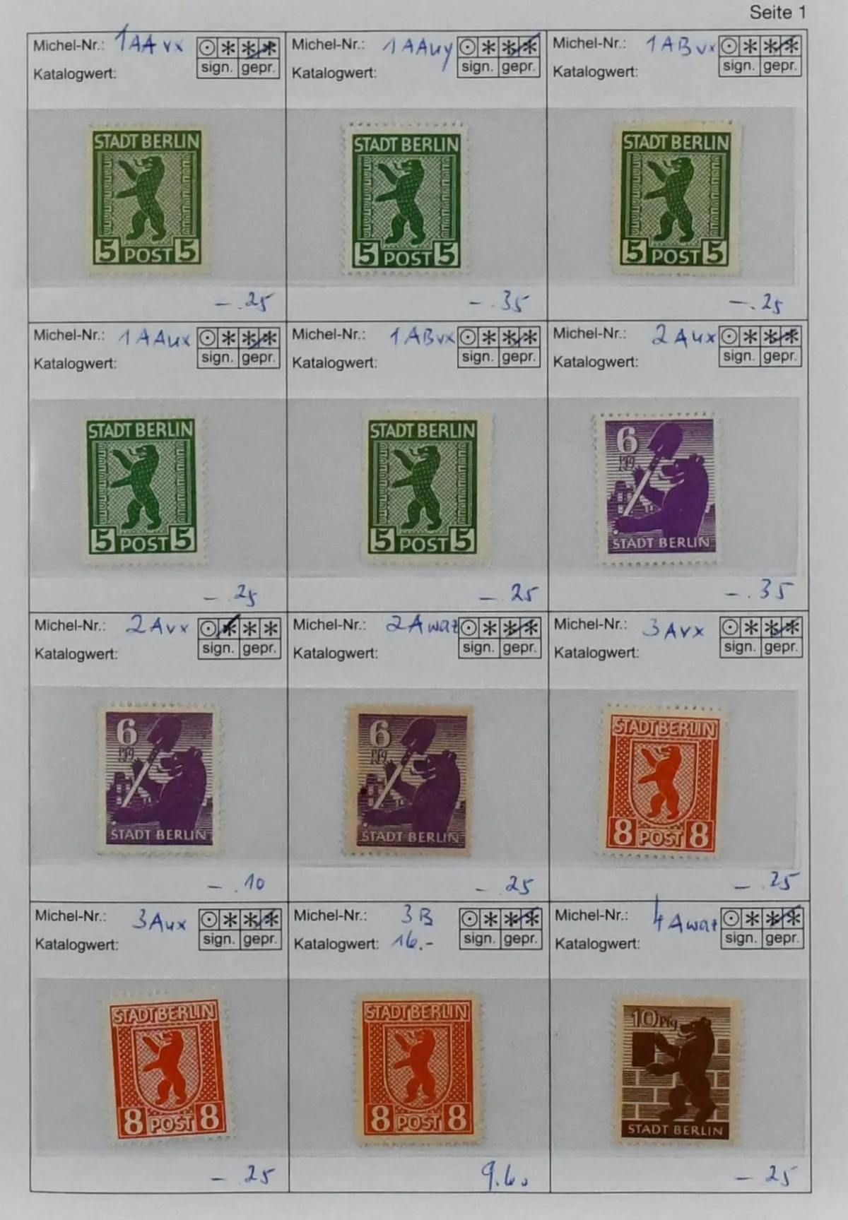 SBZ, mint collection ex no. 1-72, incl. no. 4-7B, 8y (this one used and small crease), 20-22, 23-25a/b, 29-40x/y, 43Ab(4), 42-50DII, 52btxIDD (!), 42-50G etc., cheap!