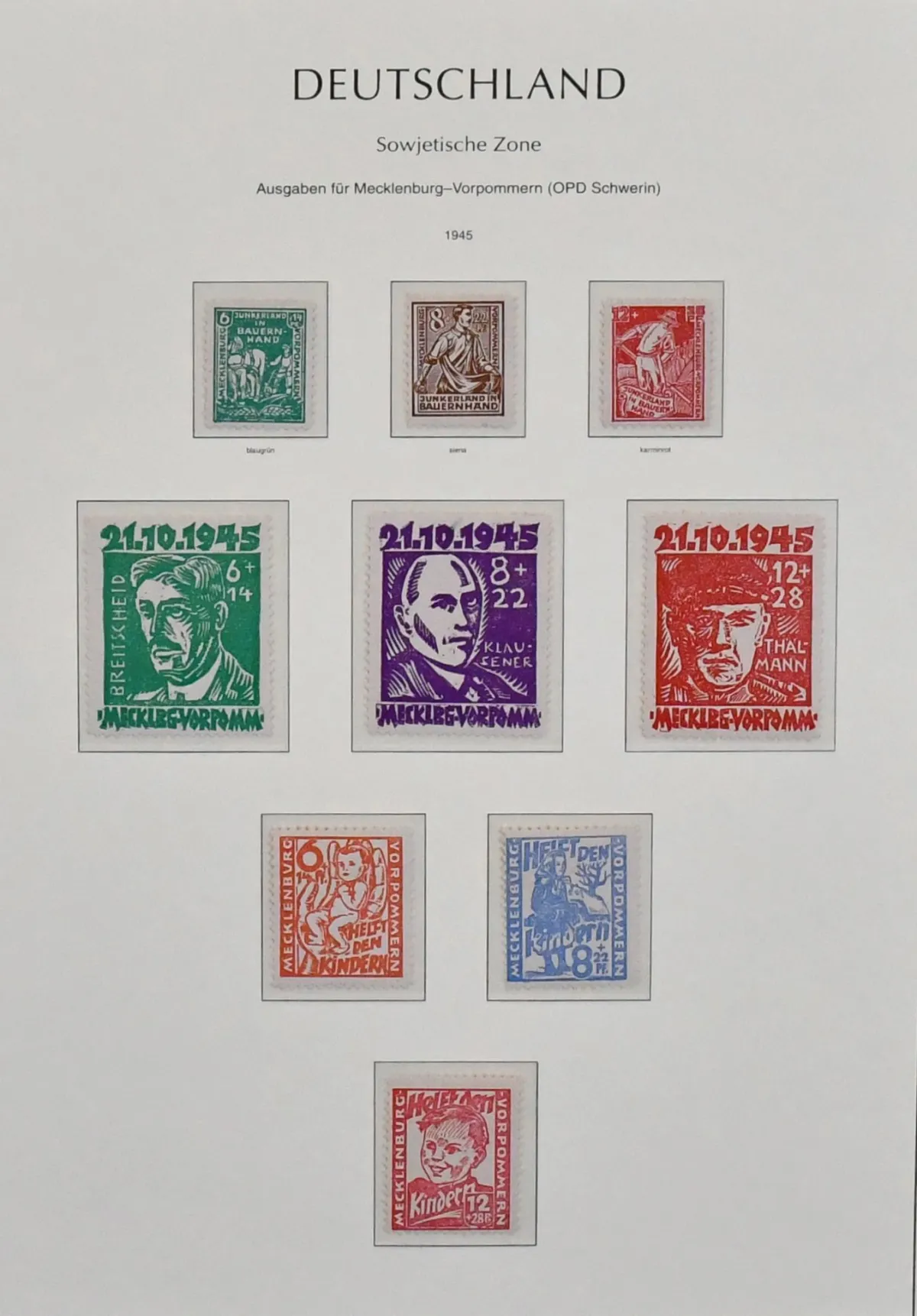 SBZ, mainly mint/used collection on Leuchtturm preprinted pages, incl. Bären B, MVP complete with no. 20/22, 23/25a/b, some colours, Abschied x-paper, East and West Saxony, Thuringia Bl. 3A/B, some handstamps expertized, Bl. 6 etc.