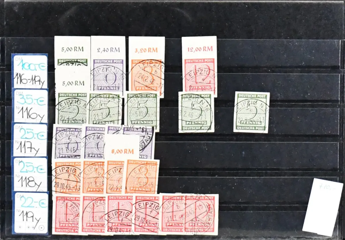 West-Saksen, gestempelde collectie ex nr. 116/125, met o.a. nr. 116/19Y meerdere compleet met 23 waarden (Mi. 610,-), vier gekeurde postmeester-scheidingen (Mi. 370,-) incl. nr. 119CX, gekeurd Dr. Jasch BPP, enz.