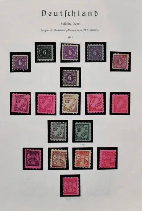 SBZ, 1945-1948, mint collection on sheets, from MVP no. 8/19 incl. colours, 20/22, 23/25a/b, Abschied with x-paper, Westsachsen with trial perforation,…