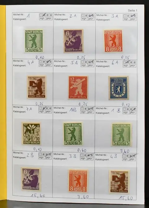 SBZ, MNH/unused collection part ex no. 1-89, including MNH no. 1-7B, 8y MNH, expertised, 20-28 complete MNH (with 23-25a/b), 29-40x/y etc.