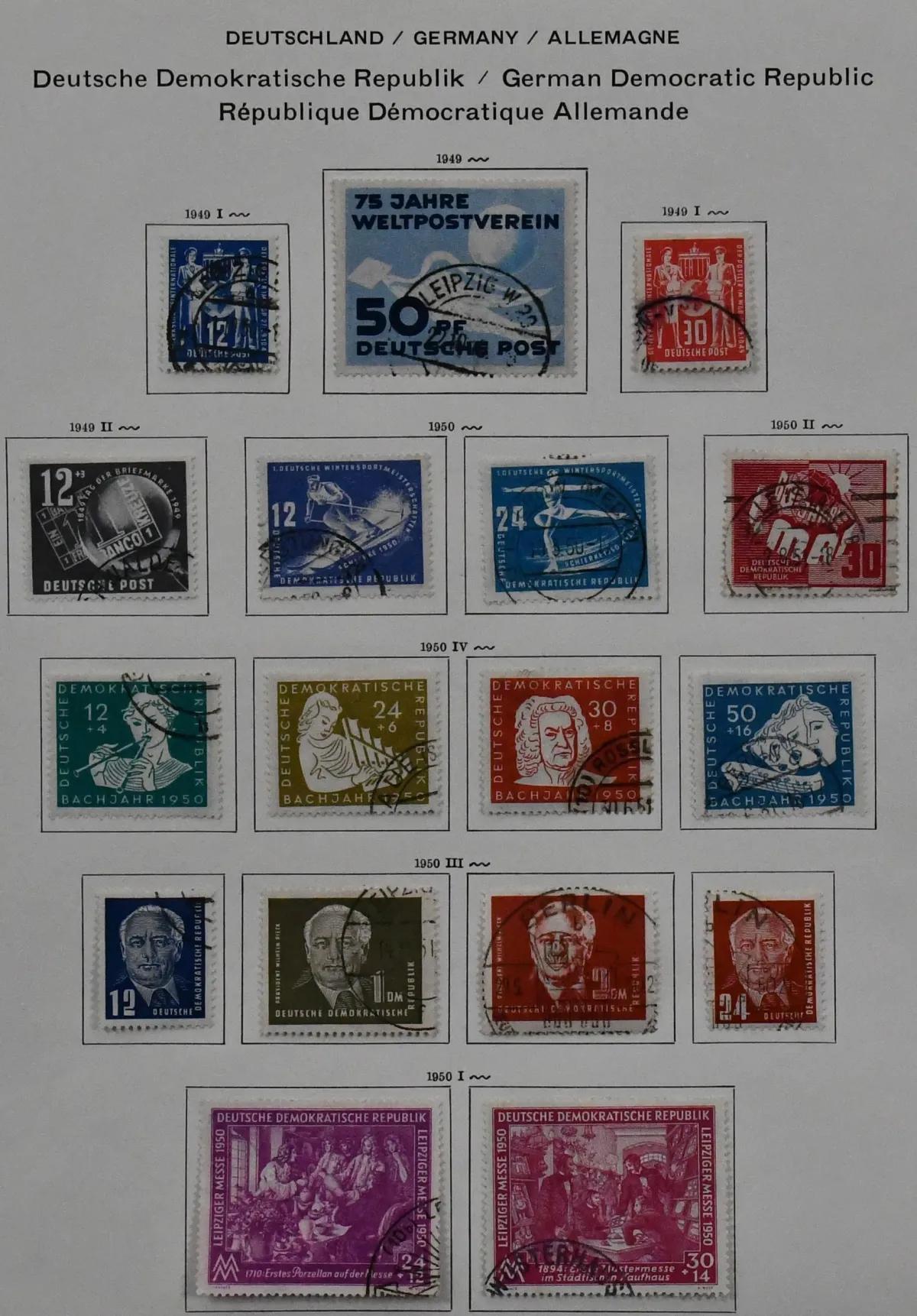 SBZ/DDR, 1945/1990, gestempelde coll. vanaf SBZ nr. 1/7, met veel DDR vanaf nr. 242/70, 286/88 enz., van 1960-1990, op enkele uitgaven na, compleet, in twee dikke Schaubek voorgedrukte albums. Mi. circa 3800,-