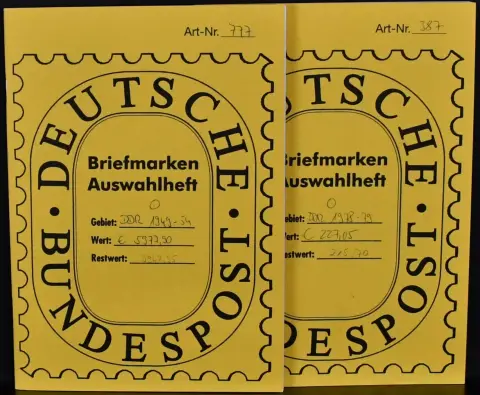 GDR, 1949-54, almost complete used stamp collection except no. 243, Michel 242 to approx. 400, with Academy, Chinese, etc., also includes the very rare no. 330Y (wave cancel, not verifiable) and 336Y (Michel only these two 7900,-!), plus some later issues, cheap!
