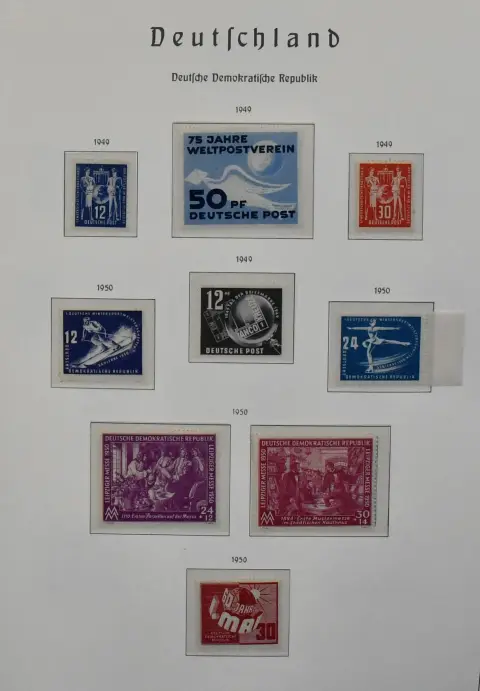 DDR, 1949-1990, complete schone postfrisse verzameling volgens hoofdnummers, in drie Leuchtturm voorbedrukte albums, met alle betere waarden en blokken, o.a. nr. 261/70, bl. 7,…