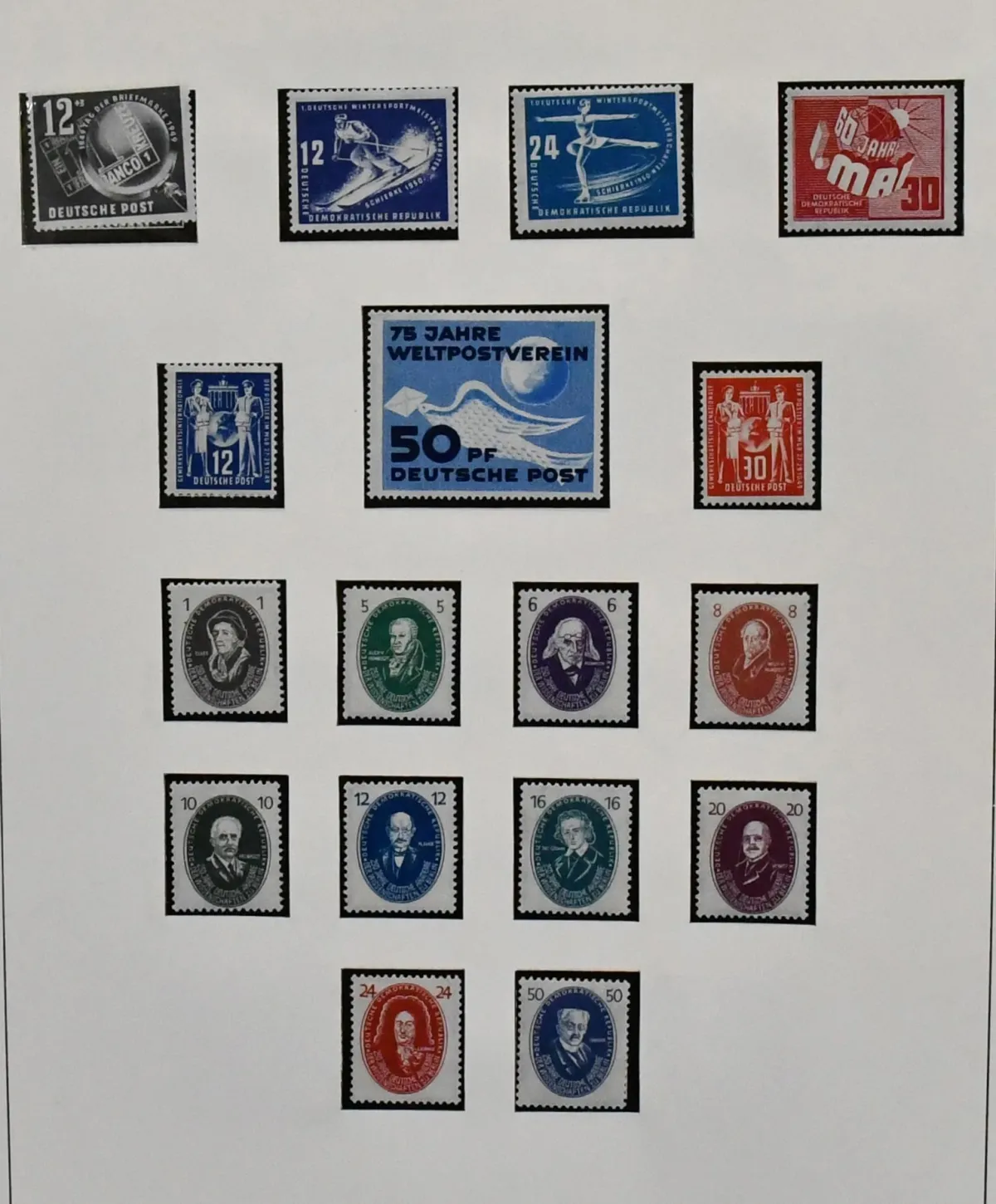 RDA, 1949-1964, collection complète neuf de la période précoce, avec tous les meilleurs