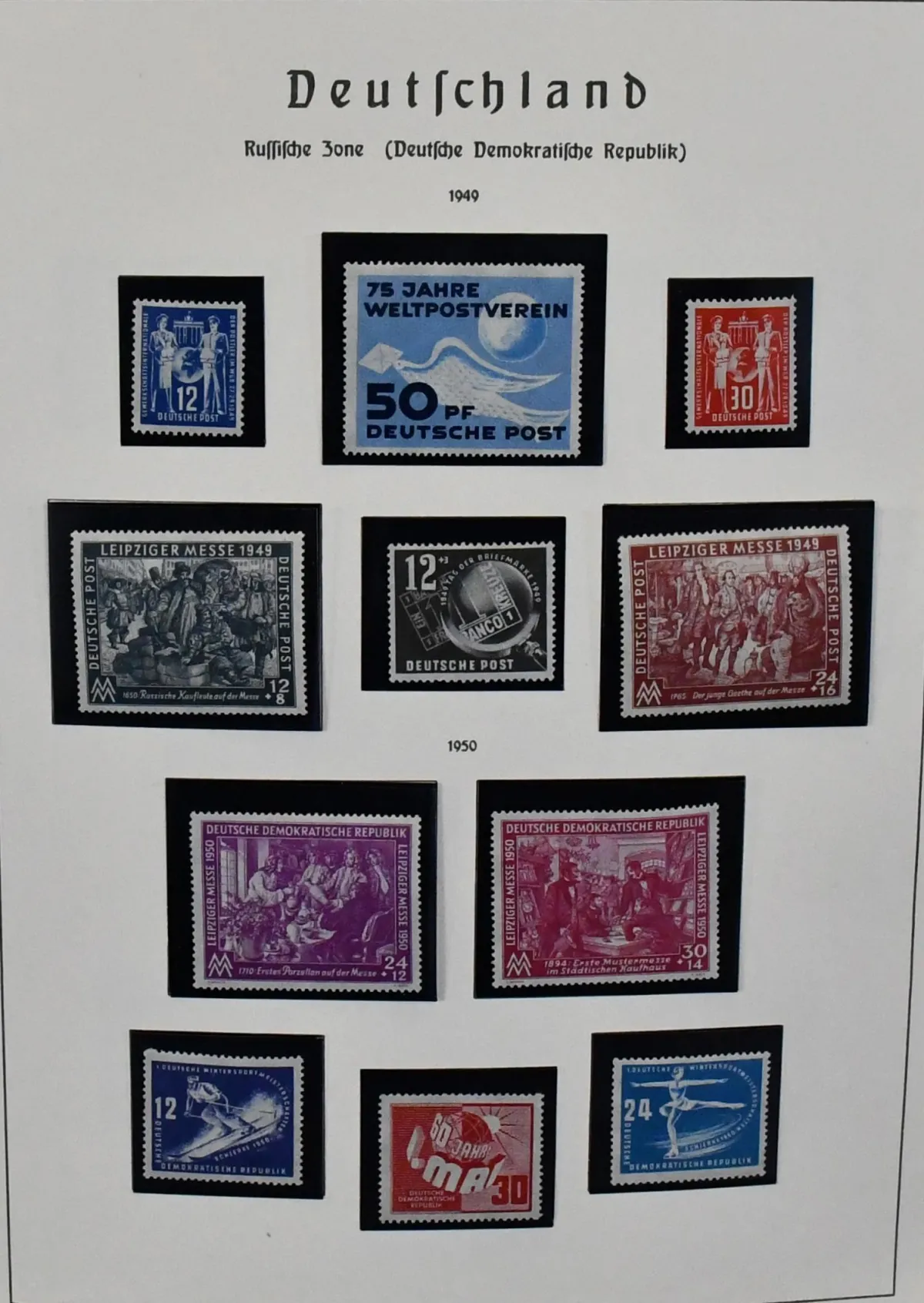 RDA, 1949-1966, collection complète neuf avec tous les sommets comme Bach, Akademie, Bl. 7, Pieck