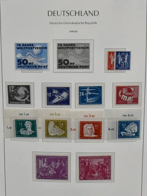 GDR, 1949-79, mint collection in two red Leuchtturm pre-printed albums, almost complete, with Bach uniformly from upper left sheet corner, etc.