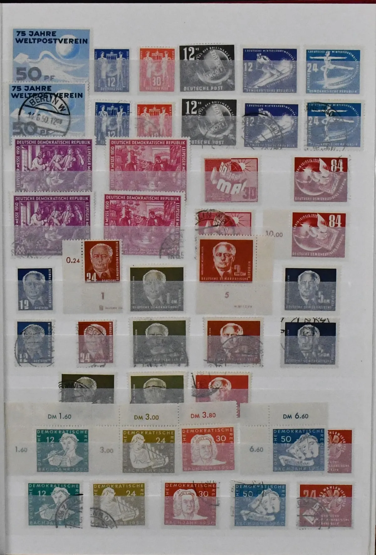 GDR, 1949/1971, parallel mint and used collection in thick stockbook. Includes no. 242/326 mint and used complete, block 7, three mint Marx blocks, etc.