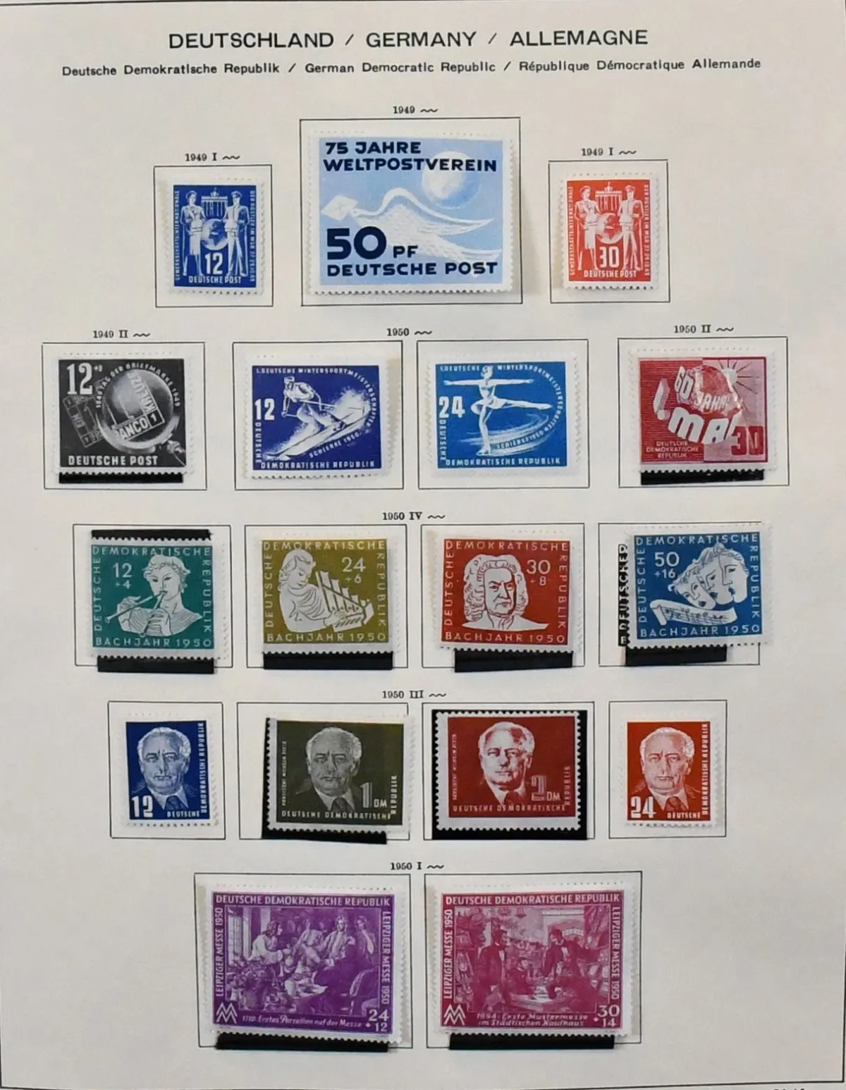 GDR, 1949/1990, complete mint (bl. 7 unused) collection with all better issues, including no. 258 PF II, Akademie, Chinesen, no. 327/41, all 5-year plans, ...