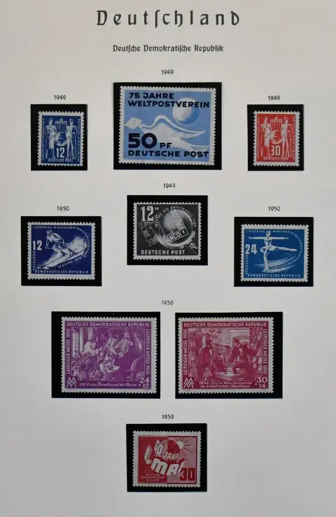DDR, 1949/1990, complete, schone postfrisse verzameling vanaf nr. 242, tot 1970 in Leuchtturm voordrukalbum en later op zelfgemaakte bladen in twee dikke ringbanden.