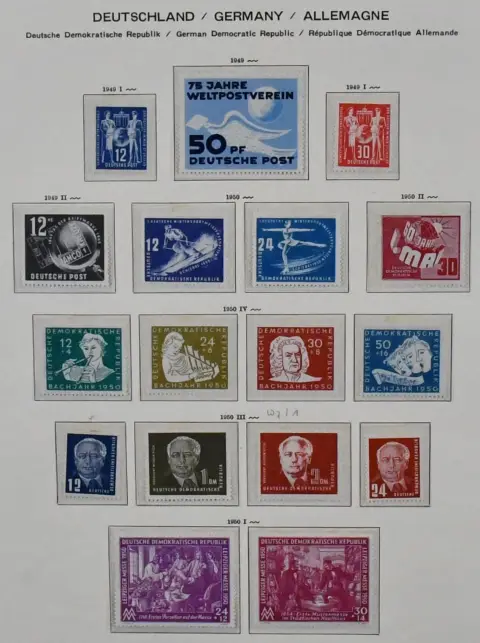 GDR, 1949/1966, complete mint collection except blocks and some Five-Year Plan values, initially somewhat unused, from no. 242, in thick, heavy binder...