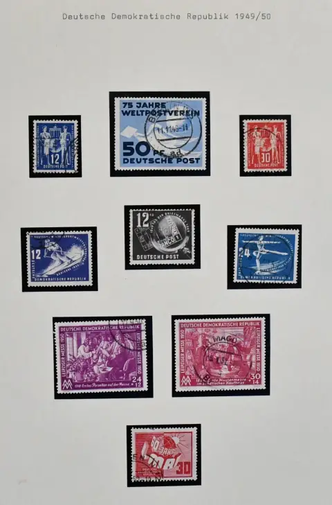 GDR, 1949/1990, neatly used, complete collection (only no. 341 missing) from no. 242, with all better issues such as block 7, all four Marx blocks, blocks 10/19, no. 286/88, Personalities with no. 334z used on piece, certified Schönherr BPP (Mi. 450,-) etc. Plus no. 243 with PF III, all on self-made sheets in two thick ring binders. Mi., all calculated at cheapest cancellation, already 5000,-