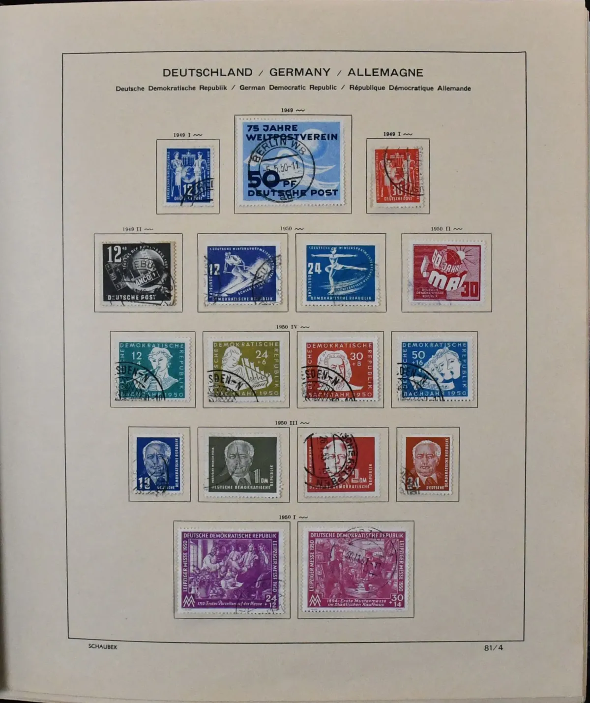 GDR, 1949/90, complete used collection (except Bl. 8/9B and no. 332 unused), except Bl. 7, with all better issues, incl. no. 261/70, 286/88, ...