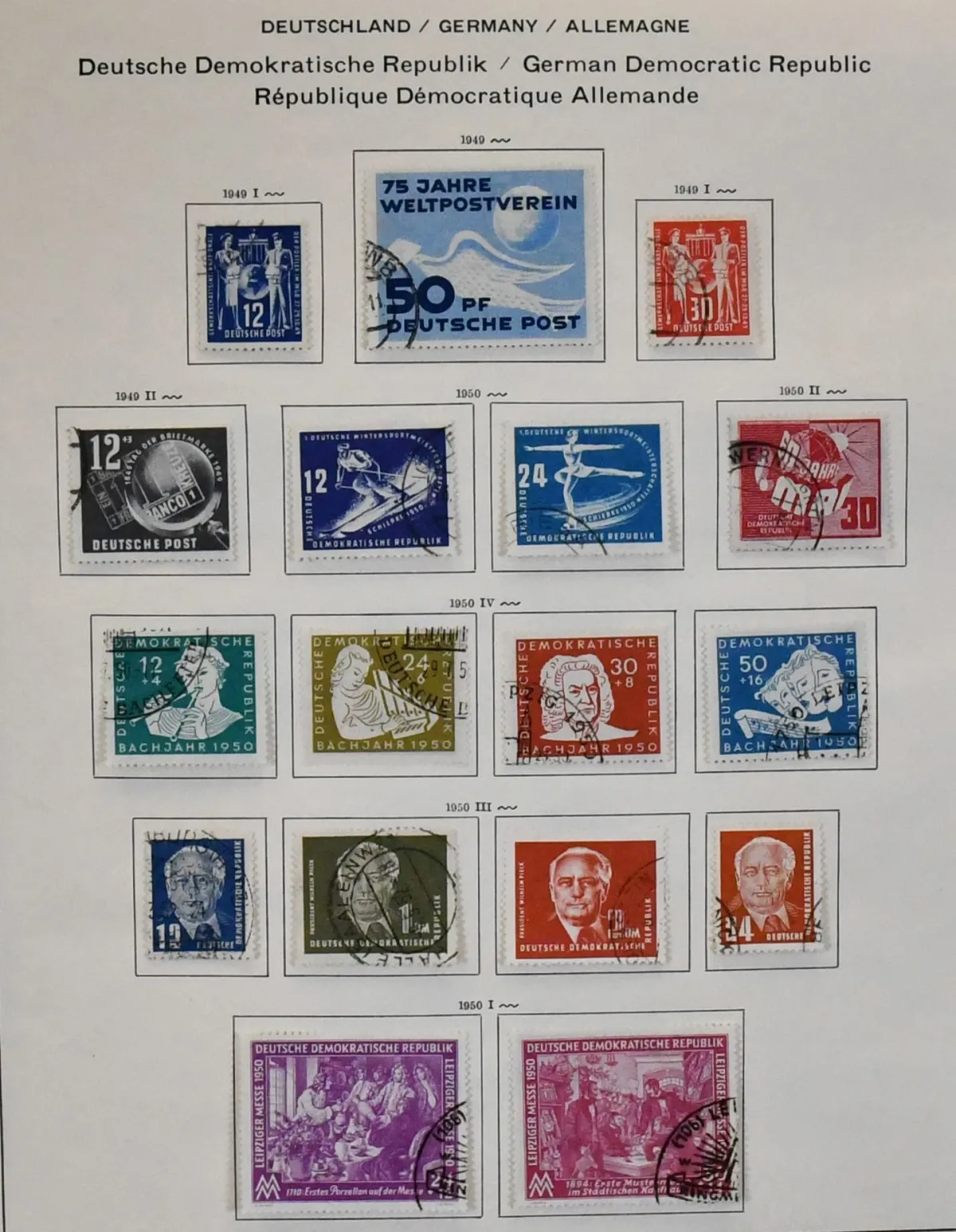 ГДР, 1949/1966, чисто гашёная, только без № 334, полная коллекция со всеми лучшими выпусками, в т.ч. № 261/70, 286/88, блок Debria, все четыре…