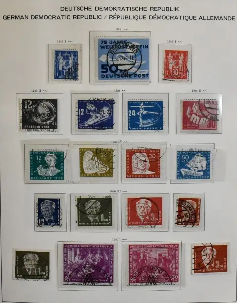 GDR, 1949/1989, used collection, from no. 242, only without Bl. 7, no. 334 and 341, complete (Marx blocks mint), including all better issues such as no. 244 with PF V (Mi. 250,-), deeply expertised Weigelt BPP, no. 261/70, 286/88, Bl. 10/19, 80 Pfg. Personalities on coated paper etc., in three pre-printed albums. Mi., all calculated at lowest as favour cancellation, already 4300,-
